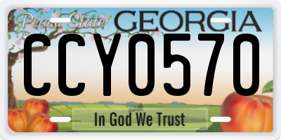 GA license plate CCY0570
