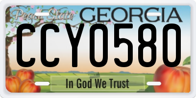 GA license plate CCY0580