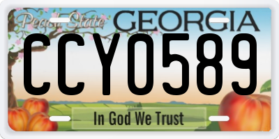 GA license plate CCY0589