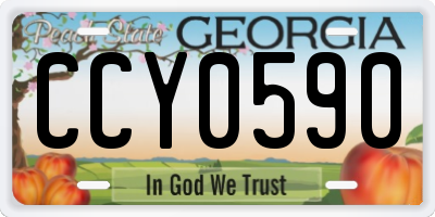 GA license plate CCY0590