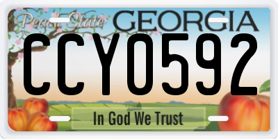 GA license plate CCY0592