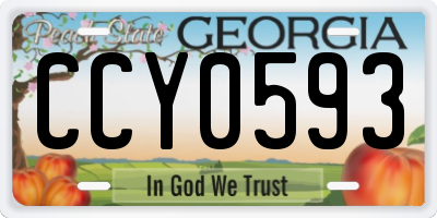 GA license plate CCY0593