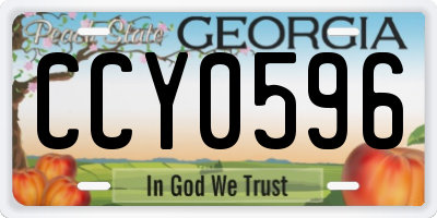 GA license plate CCY0596