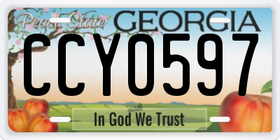 GA license plate CCY0597
