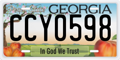 GA license plate CCY0598