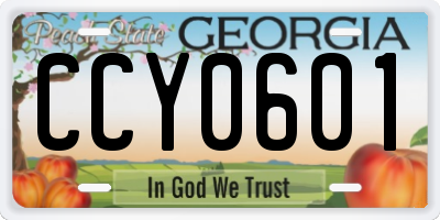 GA license plate CCY0601