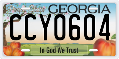 GA license plate CCY0604