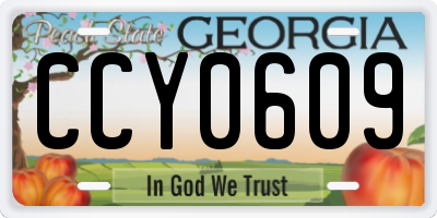 GA license plate CCY0609