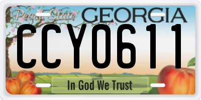 GA license plate CCY0611