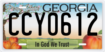 GA license plate CCY0612