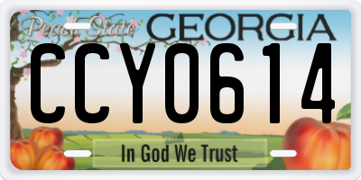 GA license plate CCY0614