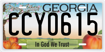 GA license plate CCY0615