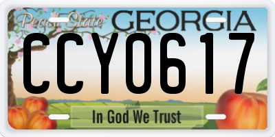 GA license plate CCY0617