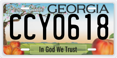 GA license plate CCY0618