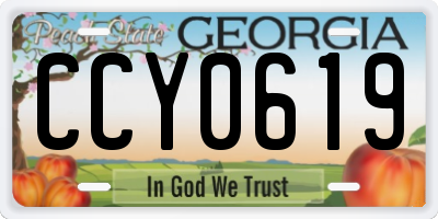 GA license plate CCY0619