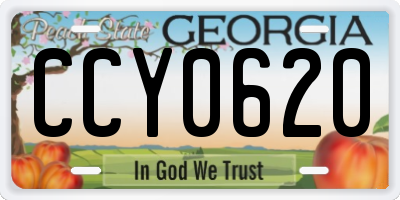 GA license plate CCY0620