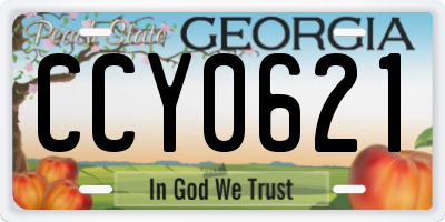 GA license plate CCY0621
