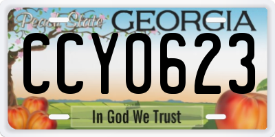 GA license plate CCY0623