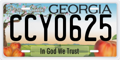 GA license plate CCY0625