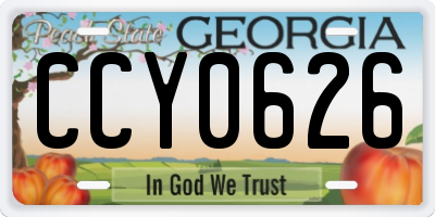 GA license plate CCY0626