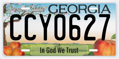GA license plate CCY0627