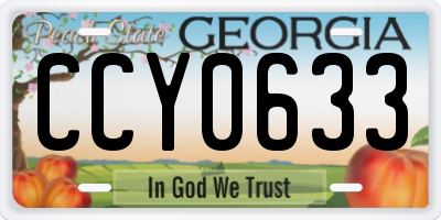 GA license plate CCY0633
