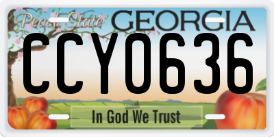 GA license plate CCY0636