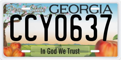 GA license plate CCY0637