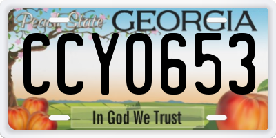 GA license plate CCY0653