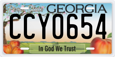 GA license plate CCY0654