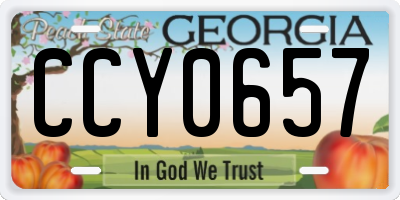 GA license plate CCY0657