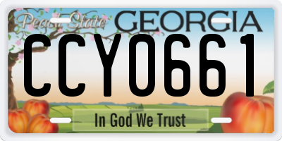 GA license plate CCY0661