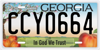 GA license plate CCY0664