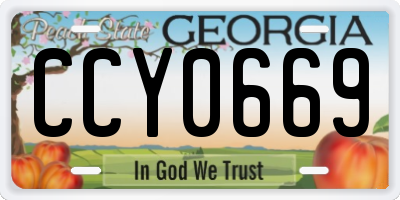 GA license plate CCY0669