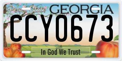 GA license plate CCY0673