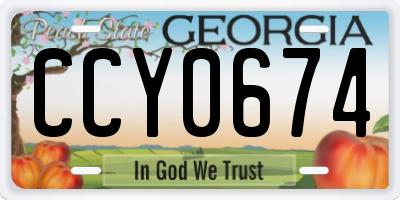 GA license plate CCY0674