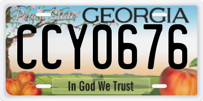 GA license plate CCY0676