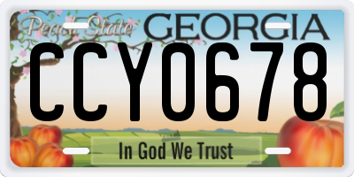 GA license plate CCY0678