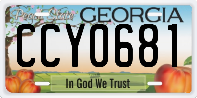 GA license plate CCY0681