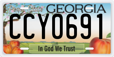 GA license plate CCY0691