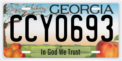 GA license plate CCY0693