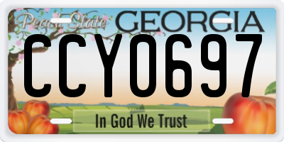 GA license plate CCY0697