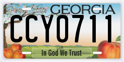GA license plate CCY0711