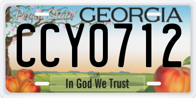 GA license plate CCY0712