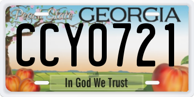 GA license plate CCY0721