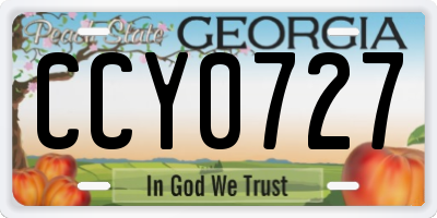 GA license plate CCY0727