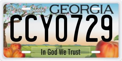 GA license plate CCY0729