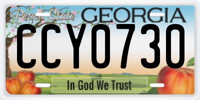 GA license plate CCY0730