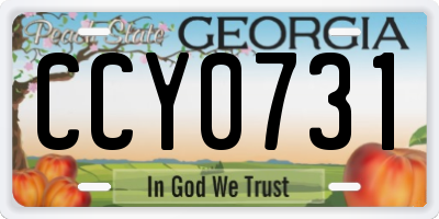 GA license plate CCY0731