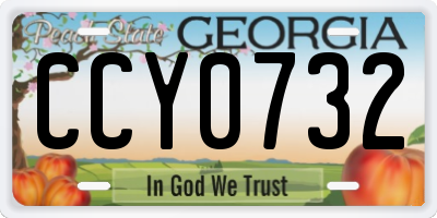 GA license plate CCY0732